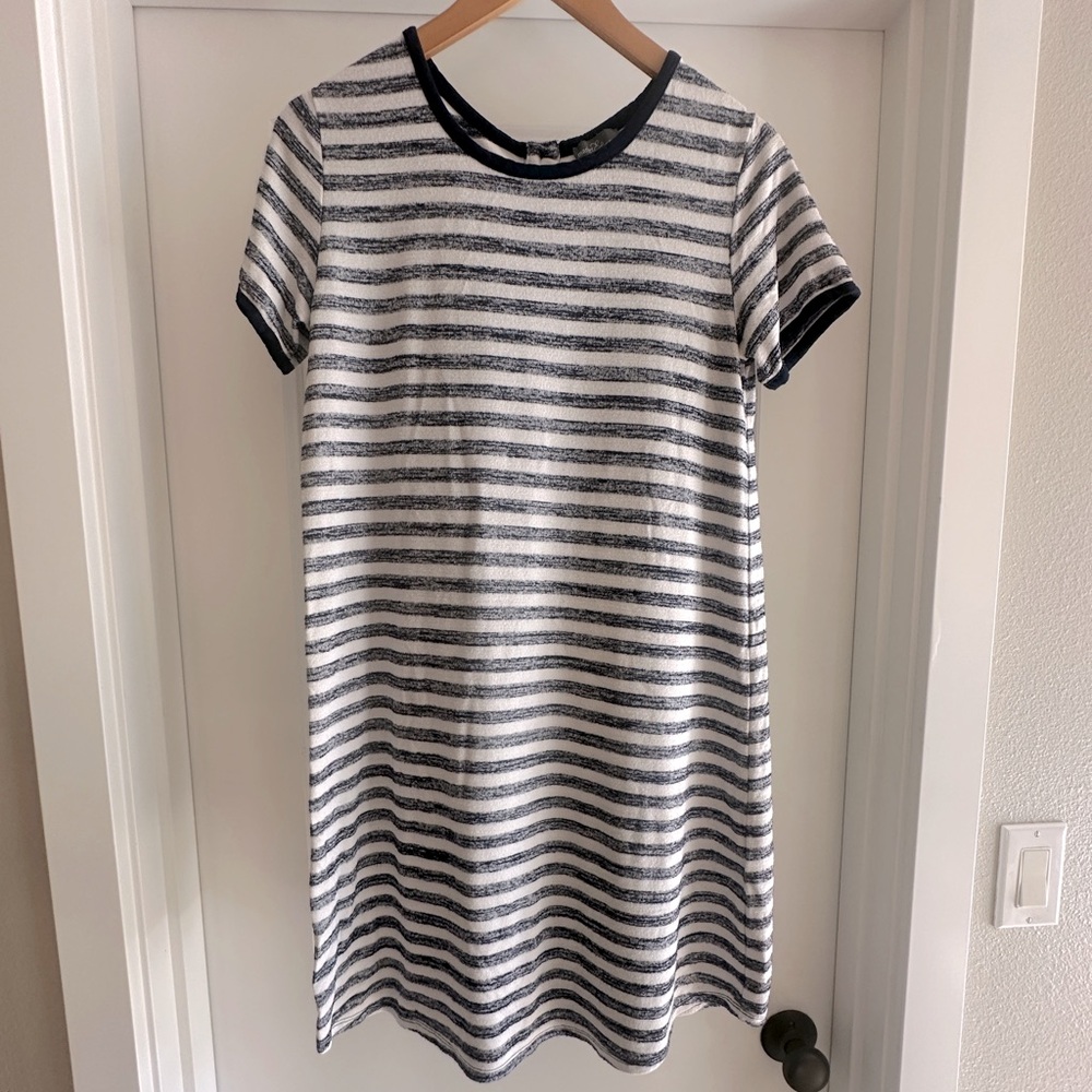 Market & Spruce Striped Navy and White T-Shirt Dress